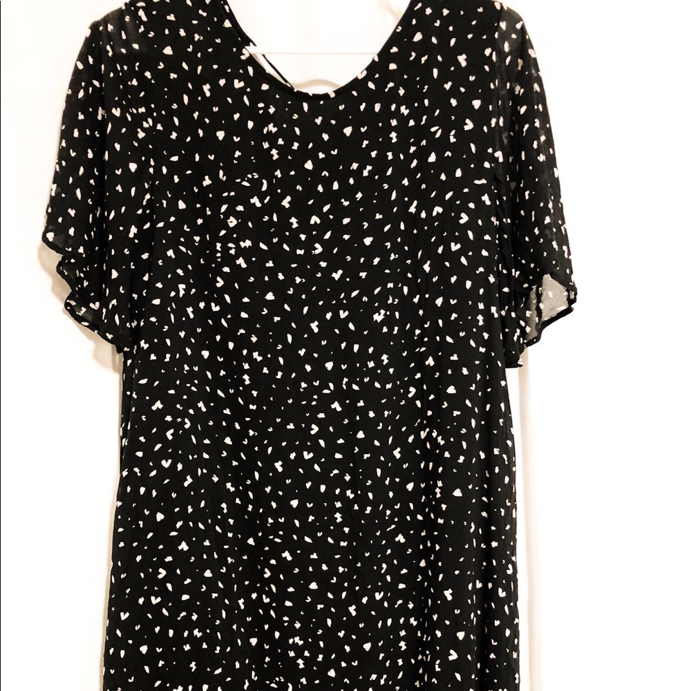 cloth & stone| Black short sleeve dress.
